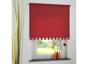 4016318390777 - Seitenzugrollo Kettenzugrollo Volantrollo Rollo Eckig lichtdurchlässig 182 x 180 cm rot für Fenster