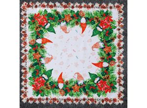 4250225826879 - Mitteldecke mit Spitze ca 80 x 80 cm - Wichtel Weihnachtssterne