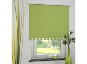 4016318392375 - Seitenzugrollo Kettenzugrollo Volantrollo Rollo Eckig Verdunklung 72 x 180 cm grün für Fenster