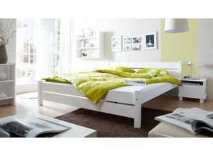 4250393857545 - TiCAA Massivholz Einzelbett Bora Kiefer Weiß