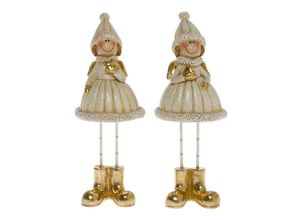 4250965955907 - Weihnachtsfigur MYFLAIR MÖBEL & ACCESSOIRES Winterkinder Weihnachtsdeko Dekofiguren Gr H 18 cm beige (beige goldfarben) Figur Weihnachtsdekoration Weihnachtsfigur Weihnachtsengel Weihnachtsfiguren Dekofiguren Höhe je ca 18 cm