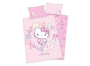 4006891948137 - Renforcé-Wendebettwäsche Hello Kitty ca 40x60 + 100x135 cm