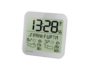 4007922041469 - BRESSER MyTime Meteotime LCD Wetter-Wanduhr Farbe silver