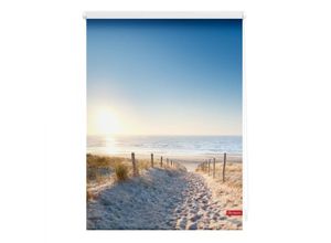 4250434120652 - Lichtblick Rollo Klemmfix ohne Bohren blickdicht Ostseestrand - Blau 90 x 150 cm (B x L)