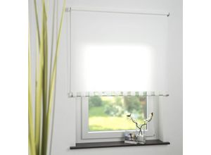 4016318389238 - Seitenzugrollo Kettenzugrollo Volantrollo Rollo Eckig lichtdurchlässig 162 x 180 cm weiß für Fenster