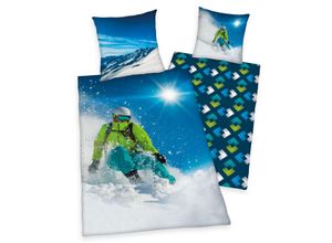 4006891944771 - Skifahrer Bettwäsche Größe 135 x 200 cm