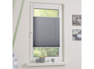 4016318386596 - Klemmfix Plissee verspant Fensterdekoration verdunkelnd 80 x 130 cm grau