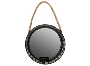 4250965953682 - Spiegelwandblaker MYFLAIR MÖBEL & ACCESSOIRES Andschana schwarz Spiegel Gr B H T 28 cm x 28 cm x 28 cm Antikoptik schwarz Dekospiegel Landhaus rund