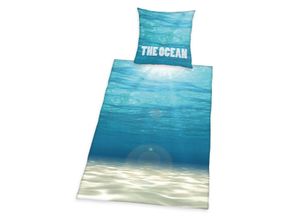 4006891947314 - The Ocean Bettwäsche Renforcé 135 x 200 + 80 x 80 cm türkis Modell 1