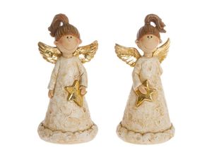 4250965959813 - Engelfigur MYFLAIR MÖBEL & ACCESSOIRES Weihnachtsdeko Dekofiguren Gr H 15 cm beige (beige goldfarben) Engelfigur Figur Weihnachtsdekoration Weihnachtsengel Weihnachtsfigur Engelfiguren Dekofiguren goldfarben dekoriert