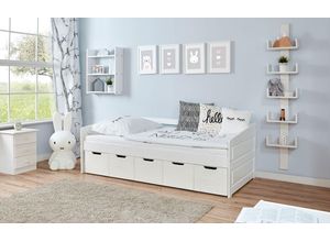 4251105952152 - Ticaa Sofabett Micki Buche weiß Var 2 - mit 5er Schubkästen