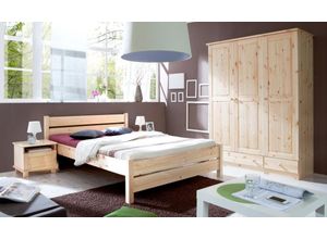 4250393855763 - TiCAA Massivholz Einzelbett Bora Kiefer Natur