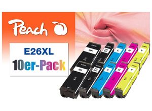 7640182386993 - E26 XL 10 Druckerpatronen XL (2*bk bk c m y) ersetzt Epson No 26XL C13T26364010 für zB Epson Expression Premium XP -510 (wiederaufbereitet)