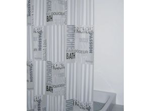 4006956076768 - RIDDER Duschvorhang Folie Font ca 180x200 cm semitransparent-grau 100% PEVA