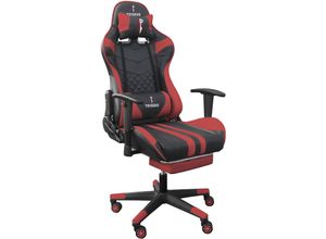 4250931570325 - Gaming Stuhl im Racing Design in Lederoptik Bürostuhl mit flexiblen Armlehnen ergonomischer Schreibtischstuhl mit verstellbarem Rückenstützkissen Nackenkissen und Fußstütze