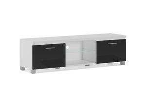 8436547340118 - Möbel TV-Schrank Fernsehtisch led Wohnzimmer in den Farben Weiß oder Schwarz glänzend lackiert Maßnahmen 150 x 40 x 42 cm - Skraut Home