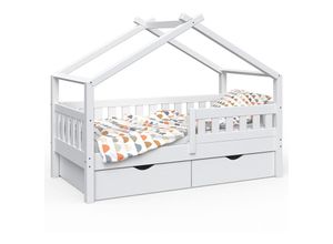 4251421944268 - Vitalispa - Kinderbett Design 160x80cm Weiß mit Schubladen und Rausfallschutz