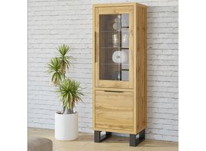 4066075042501 - Wohn- Esszimmer Vitrine in Wotan Eiche Nb HENDERSON-83 B H T ca 64 190 45 cm - braun