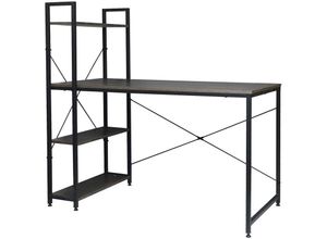 4063425100812 - Woltu - Schreibtisch Computertisch Büromöbel pc Tisch Bürotisch Arbeitstisch aus Holz und Stahl mit Ablage ca 120x64x120 cm Schwarz-rostfarbe