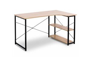 4250367194447 - Woltu - Schreibtisch Computertisch Büromöbel pc Tisch Bürotisch Arbeitstisch aus Holz und Stahl mit Ablage ca 120x74x715 cm natur - natur