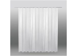 4251028169996 - Gardine 300cm bis 900cm Breite Voile transparent Kräuselband Universalband mit eingenähten Bleiband in der Farbe weiß ( Breite ca 750 cm Länge ca