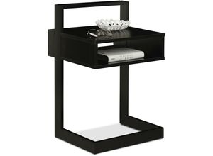 4052025320782 - Beistelltisch eckiger Nachttisch mit Fach Holz & mdf Schlaf- & Wohnzimmer hbt 605 x 40 x 34 cm schwarz - Relaxdays 4052025320782 - Beistelltisch eckiger Nachttisch mit Fach Holz & mdf Schlaf- & Wohnzimmer hbt 605 x 40 x 34 cm schwarz - Relaxdays