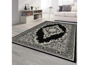 4065975025607 - Vimoda - Orient Teppich grau schwarz klassisch Ornament dicht gewebt Kurzflor farbecht 240x340 cm