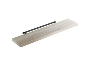 4250525372090 - Wandregal Freischwebend inkl Halterung mdf 15kg Tragkraft 38cm Stärke Wand Flur Board Regal Bücherregal Hängeregal Küchenregal 110cm Eiche - Casaria