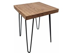 4260700659113 - Beistelltisch Ulme massiv - eckig   40cm - Holz Metall Deko Couchtisch Blumenhocker