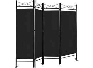 4250525306323 - - Deuba Trennwand Lucca 180x163cm Flexibel Standfuß Blickdicht 30°C Waschbar Stabil Innen Wohnzimmer Paravent Raumtrenner Stellwand schwarz