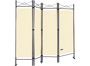 4250525300154 - - Deuba Trennwand Lucca 180x163cm Flexibel Standfuß Blickdicht 30°C Waschbar Stabil Innen Wohnzimmer Paravent Raumtrenner Stellwand creme