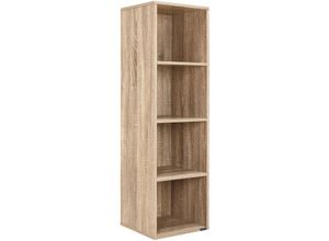 4251779109982 - Bücherregal mit 4 Fächer 106x30x30cm Kippschutz Bodenschoner 40kg Belastbarkeit Wohnzimmer Schlafzimmer Büro Regal Standregal Würfelregal 30x30x106cm