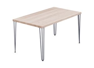 4064755187689 - Esstisch Küchentisch Schreibtisch Couchtisch aus Massivholz 100x60x76 cm (AxBxH) Creative Roh   Anthrazit LOG-01-A-001-7016Cr - Lamo Manufaktur