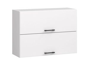 5907504380766 - Akord - Küchenschrank Küchenschrank an der Wand hängen 80 cm modulares Oliwia Weiß   Weiß 2 Regale 2 Türen1