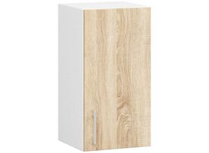 5901738163379 - Hängeschrank Küchenschrank AKORD LIMA modular W30 Weiß 30 cm Tür 2 Ebenen Front Sonoma-Eiche B30 x H58 x T305 cm