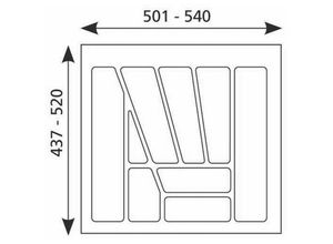 4250000506798 - - Besteckeinsatz zuschneidbar Besteckkasten 60cm Schublade kürzbar