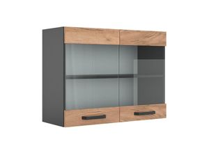 4251421956025 - VICCO Küchenschrank Hängeschrank Hängeglasschrank 80 cm R-Line Anthrazit