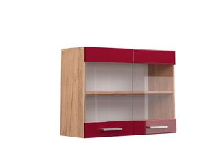 4066731035991 - Hängeglasschrank Küchenschrank Küchenzeile R-Line 80 cm Goldkraft Bordeaux