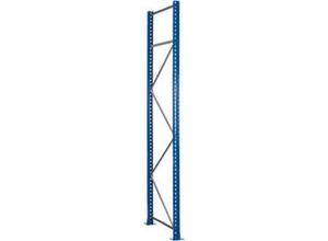 4058255104390 - Schulte Lagertechnik Palettenregal-Ständerrahmen S610-M18-U unmontiert T 1100 x H 8500 mm Stützenbreite 76 mm blau verzinkt