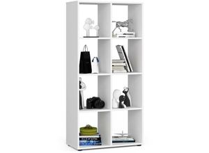 5907504384122 - Bücherregal Akord quad Bücherschrank Weiß 705 cm 8 Ebenen B705 x H144 x T33 cm