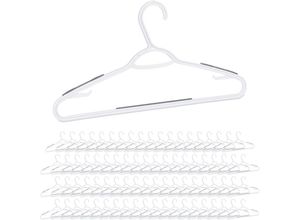 Image of 80 x Kleiderbügel im Set, gummierte Kunststoffbügel, Hosenstange, Kleid & Rock, Krawatte, Antirutschbügel, weiß