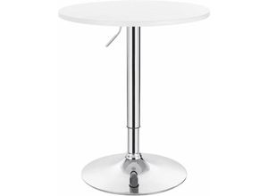 4250367132234 - Woltu - Bartisch höhenverstellbarer Tisch 68-88 cm multifunktionaler Partytisch aus mdf Metall Weiß