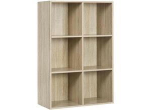 4063425129400 - Bücherregal Bücherschrank aus mdf Eiche 60x30x89cm - Woltu