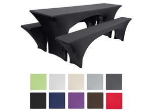 4054673353273 - Bierbankhusse Stretch Victoria Schwarz 220x70x70 cm - Beautissu 4054673353273 - Bierbankhusse Stretch Victoria Schwarz 220x70x70 cm - Beautissu