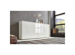 4260593577327 - Sideboard »Mailand Set 2« (Kommode Anrichte Aktenschrank) mit weiß lackierten Hochglanzfronten und hochwertigen push-to-open Beschlägen - Weiß - Bmg