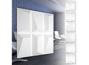 4251874657234 - Hexim - 3D Wandpaneele aus pvc Kunststoff - weiße Wandverkleidung mit 3D Optik - Cube Motive 5 qm 20 Platten HD090