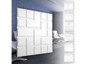 4251874657197 - Hexim - 3D Wandpaneele aus pvc Kunststoff - weiße Wandverkleidung mit 3D Optik - Cube Motive 5 qm 20 Platten HD061 4251874657197 - Hexim - 3D Wandpaneele aus pvc Kunststoff - weiße Wandverkleidung mit 3D Optik - Cube Motive 5 qm 20 Platten HD061