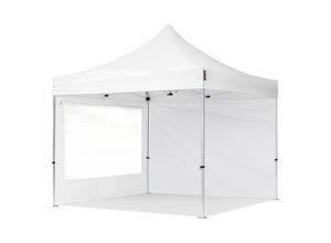 4064108039412 - 3x3 m Faltpavillon TOOLPORT PROFESSIONAL Alu 40mm Seitenteile mit Panoramafenstern weiß - weiß