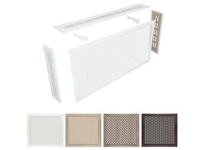 4251874646924 - Heizkörperverkleidung aus hdf & mdf - verschiedene Größen 90 120 150 cm Heizung Abdeckung Ilona Eiche Sonoma Frontblende - 120x60cm - Braun - Hexim