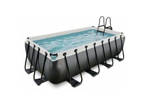 8720289693756 - Exit Toys - exit Black Leather Pool 400x200x100cm mit Filterpumpe - schwarz - Schwarz